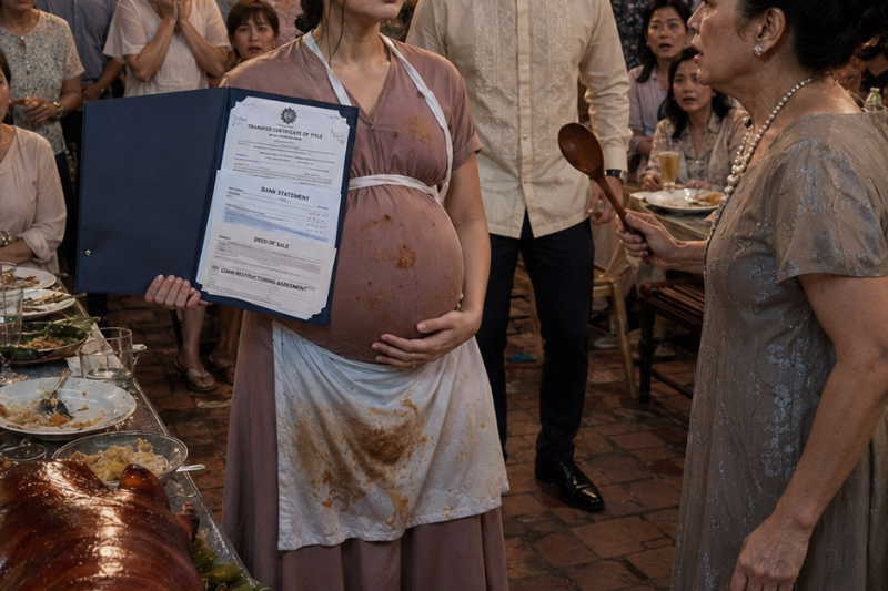 😡 AKALA NILANG ISA LANG AKONG BUNTIS NA MANUGANG NA NAKIKITIRA SA BAHAY NILA. PINATAYO AKO NG BIYENAN KO SA HARAP NG 30 BISITA, MAY MANTSA NG KARE-KARE ANG APRON KO AT NAMAMAGA ANG PAA KO. SINABI NIYA, “SA BAHAY NA ’TO, SUMUSUNOD KA.” HINDI AKO UMIYAK—BINUKSAN KO LANG ANG FOLDER NG MGA ARI-ARIAN KO, MGA ACCOUNT KO, AT ISANG LIHIM NA HINDI KAILANMAN HANDA ANG ASAWA KONG MALAMAN. 😡