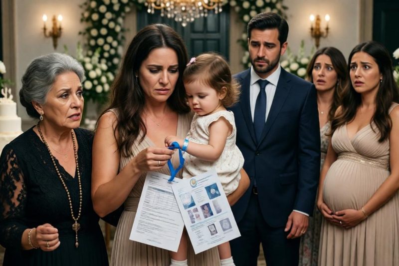 🕯️ A MINHA SOGRA MANDOU-ME SERVIR À MESA NO BATIZADO DA MINHA FILHA. DISSE QUE EU NÃO ERA “MÃE DE SANGUE” E QUE A MENINA FICARIA COM A FAMÍLIA DELA. O MEU MARIDO BAIXOU OS OLHOS. EU SÓ ABRI A CAIXA DO BOLO… E TIREI A PULSEIRA DE HOSPITAL QUE PROVAVA QUE A CRIANÇA ROUBADA NÃO ERA A MINHA FILHA. 🍼