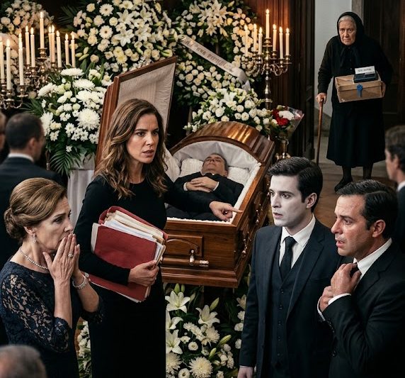 ⚰️ A MINHA MADRASTA PÔS A CONTA DO CAIXÃO NA MINHA MÃO DURANTE O FUNERAL DO MEU PAI. DISSE QUE EU TINHA SIDO DESERDADA E QUE “FILHA INGRATA PELO MENOS PAGA A MADEIRA”. O MEU MEIO-IRMÃO RIU. EU SÓ LEVANTEI A TAMPA DA URNA… E MOSTREI QUE O HOMEM LÁ DENTRO NÃO ERA O MEU PAI. 🕯️