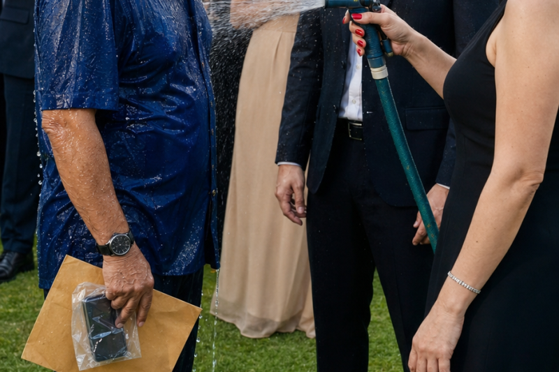 🚿 ILS ONT TRAÎNÉ LE VIEIL ERNEST DANS LE JARDIN. ILS L’ONT ARROSÉ AU TUYAU DEVANT LES INVITÉS. SA BELLE-FILLE A RI EN DISANT : « ÇA LAVERA L’ODEUR DU MARCHÉ. » SON FILS N’A PAS BOUGÉ. PERSONNE NE SAVAIT QUE LE VIEUX AVAIT ENCORE UNE SIGNATURE QUI POUVAIT LES METTRE À LA RUE. 🚿