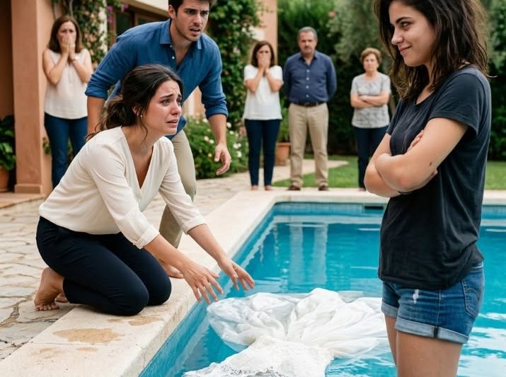 La robe de mariée que ma fiancée avait achetée avec sa mère avant qu’elle ne décède s’est retrouvée au matin flottant dans la piscine. « Si ça lui tient tant à cœur, qu’elle aille la chercher elle-même », s’est moquée ma petite sœur. Ce que j’ai fait ensuite a détruit ma famille pour toujours.