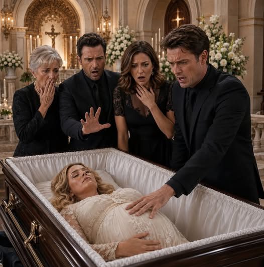 FALTAVAM APENAS SEGUNDOS PARA CREMAR MINHA ESPOSA GRÁVIDA QUANDO IMPLOR EI: “ABRAM O CAIXÃO… SÓ MAIS UMA VEZ”. TODOS OLHARAM PARA MIM COMO SE EU TIVESSE ENLOUQUECIDO, ATÉ QUE ALGO SE MOVEU SOB O VESTIDO DELA. O ROSTO DA MINHA SOGRA PERDEU TODA A COR. MEU CUNHADO GRITOU IMEDIATAMENTE: “FECHEM AGORA”. MAS JÁ ERA TARDE DEMAIS. EU TINHA VISTO O SUFICIENTE PARA ENTENDER A VERDADE ATERRADORA.