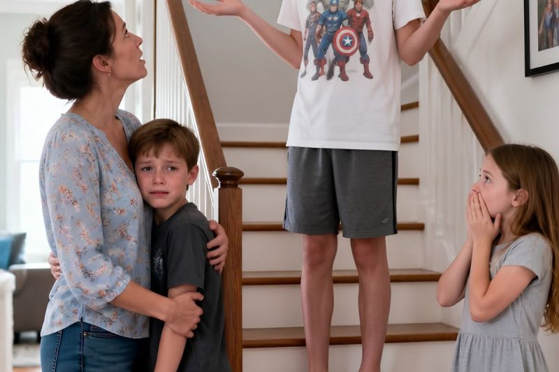 “My stepson broke the airplane my son had built over 3 weeks, looked at me without any remorse and said: ‘You’re not even my real mom.’ That same night I stopped paying for his luxuries, his phones, and every privilege in that house… and before dawn, I discovered who had taught him to treat me like garbage.
