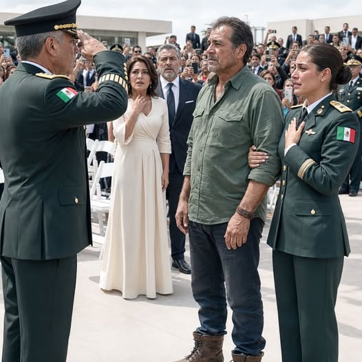 DIRIGI MEU CAMINHÃO POR 17 HORAS PARA VER MINHA FILHA RECEBER SUA PATENTE MILITAR, MAS SEU PADRASTO APONTOU PARA MIM DIANTE DE TODOS E DISSE: “SENTE-SE LÁ ATRÁS, NÃO A ENVERGONHE” 😔🚛. ENTÃO EU APENAS LEVANTEI O PULSO COM UMA VELHA PULSEIRA… E UM GENERAL FEZ TODA A CERIMÔNIA PARAR.