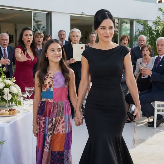 NO ANIVERSÁRIO DA MINHA AVÓ, MINHA IRMÃ HUMILHOU MINHA FILHA DE 12 ANOS POR CAUSA DO VESTIDO FEITO À MÃO DELA: “PARECE UMA AJUDANTE DA OFICINA” 😔🧵. EU APENAS A ABRACEI EM SILÊNCIO, MAS MINHA AVÓ TIROU UMA PASTA NOTARIAL COM 3 CÓPIAS AUTENTICADAS E A FESTA MUDOU PARA SEMPRE.