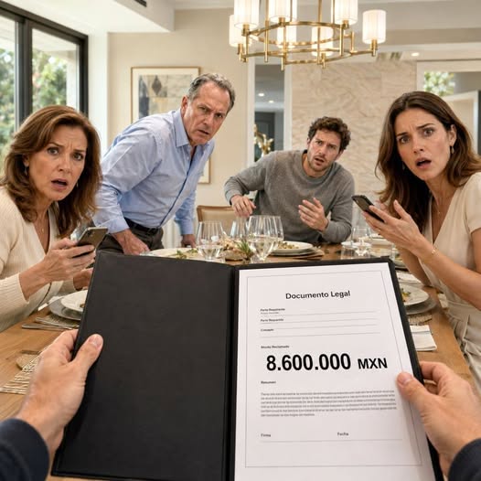 Em um jantar em família, meu pai anunciou que no dia seguinte se mudariam para o meu apartamento sem me pedir permissão ; quando minha mãe disse “a família não se abandona”, eu apenas coloquei alguns papéis sobre a mesa e mencionei 8 milhões e 600 mil pesos… mas ninguém esperava a pasta que apareceu depois.