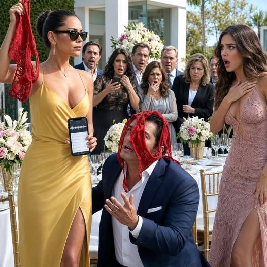 Encontrei lingerie vermelha escondida na caminhonete do meu marido e apareci sem convite na festa da amante dele diante de quase 80 familiares. Quando ele sussurrou: “Não faça uma cena”, apenas peguei meu celular, mostrei as notas fiscais falsas e sorri… porque aquela traição escondia uma fraude milionária.