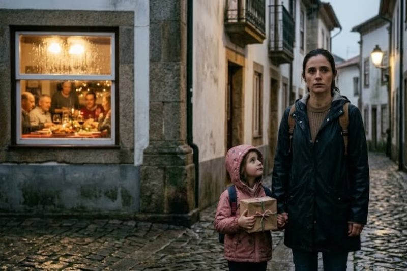 “A minha mãe fechou a porta na cara da minha filha durante a ceia de Natal e disse que crianças sem pai traziam azar para a casa. Saímos debaixo da chuva com uma mochila e 18 euros na carteira… oito anos depois, ela implorou para sentar-se na primeira fila do maior dia da minha vida.”