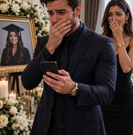 Na missa de sua filha morta, ele recebeu uma mensagem: “Papai, amanhã eu me formo”… e sua esposa tentou tirar o celular dele