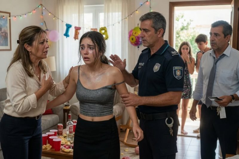 Uma ligação da polícia de madrugada destruiu 19 anos de casamento. Minha filha de 17 anos estava algemada por organizar uma festa ilegal, mas o verdadeiro inferno começou quando descobri os recibos bancários: “Prefiro ser a mãe em quem ela confia.”