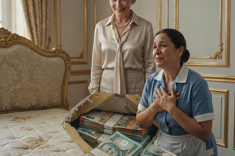 A senhora rica deu à empregada doméstica um colchão velho, sem imaginar que dentro dele estava escondida uma fortuna em dinheiro.