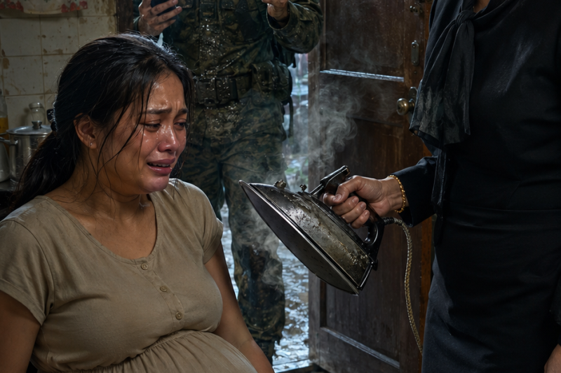 🔥 PINALAPIT NG BIYENAN KO ANG NAGBABAGANG PLANTSA SA TIYAN KO. WALONG BUWAN AKONG BUNTIS. PINAPAPIRMA NIYA AKO SA PAPEL NA AAGAW SA ANAK KO. TAPOS INIHAGIS NIYA SA MESA ANG PEKENG DEATH CERTIFICATE NG ASAWA KO. AKALA NIYA WALA NANG DARATING PARA ILIGTAS KAMI—HANGGANG BIGLANG SUMABOG ANG PINTO SA LIKOD. 🔥