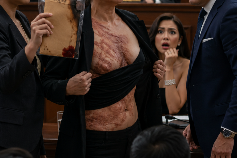🔥 SA GITNA NG DIVORCE HEARING, TINAWAG AKO NG ASAWA KO NA “PACK MULE” SA HARAP NG JUDGE. DALAWAMPUNG TAON AKONG NASUNOG, NAGBUHAT, NAGLUTO, NAGBANTAY, AT HINDI BINAYARAN SA SARILI NAMING RESTAURANT. NAKAUPO SA LIKOD NIYA ANG KABIT NIYA, SUOT ANG DIAMOND BRACELET KO. HINDI AKO SUMIGAW. TUMAYO LANG AKO, BINUKSAN ANG JACKET KO, AT IPINAKITA ANG MGA PEKLAT NA AKALA NIYA NAILIBING NA HABAMBUHAY. 🔥