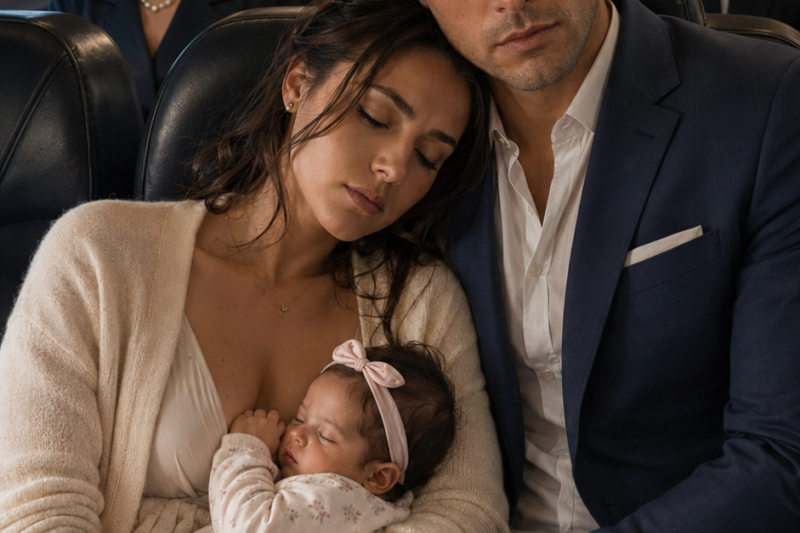 Um desconhecido me pediu para dormir sobre seu ombro no avião… ao aterrissar, descobri que ele era o homem mais poderoso do México e que meu ex vinha atrás da minha filha