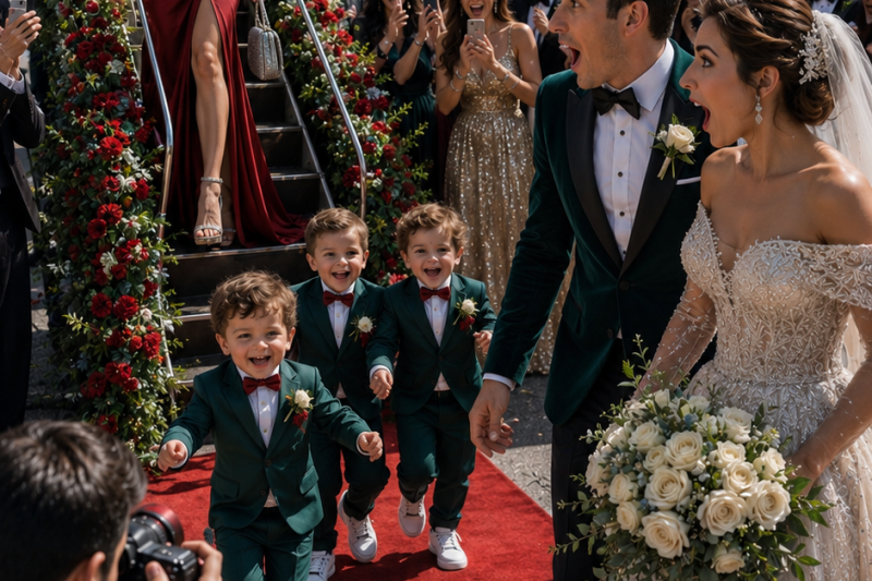 A mãe do ex a convidou para o casamento apenas para humilhá-la… mas ela apareceu com os três filhos que ele nunca soube que tinha.