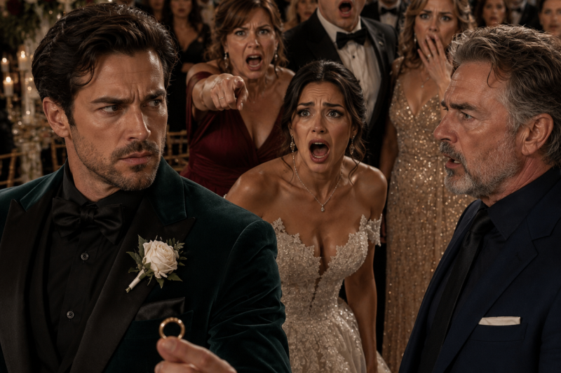 No dia do meu casamento, meus sogros chamaram meu pai de “lixo” na frente de 500 convidados. Minha noiva riu. Cancelei o casamento sem pensar duas vezes… então ele disse: “Filho, eu sou bilionário.”