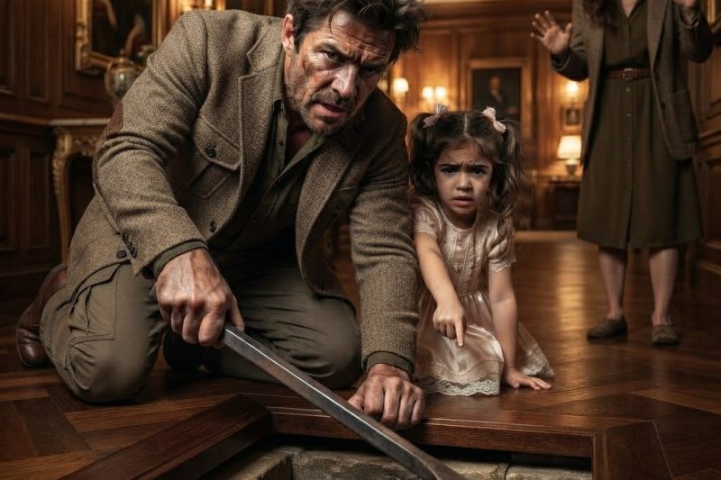 “Papai… meu irmão está batendo lá de baixo”, sussurrou minha filha de 5 anos na sala novinha da casa da minha irmã. Todos disseram que era imaginação, mas eu afastei o tapete, peguei uma barra de ferro e quebrei o assoalho bem diante da minha mãe, sem imaginar que, sob aquele piso, estava o segredo que minha família havia escondido durante 11 meses.