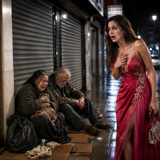 Encontrei os meus pais a tremer sobre pedaços de cartão encharcados em frente a um estabelecimento vazio e, quando perguntei pela casa que paguei durante seis anos, a minha mãe sussurrou: “O teu marido expulsou-nos.” Eu não gritei. Apenas guardei a localização da carrinha preta e liguei para uma advogada.