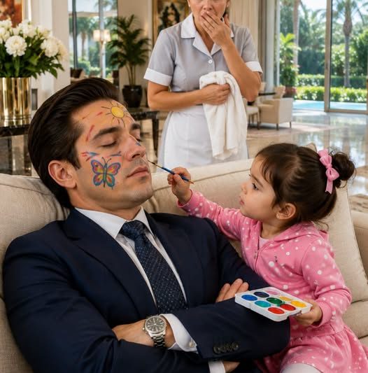 Fingi estar a dormir para testar a minha empregada, mas a filha dela, de 3 anos, pintou-me a cara e disse: “O senhor parece triste”… Eu só ia despedi-las, até que uma câmara mostrou o meu próprio tio a roubar um dossiê secreto.