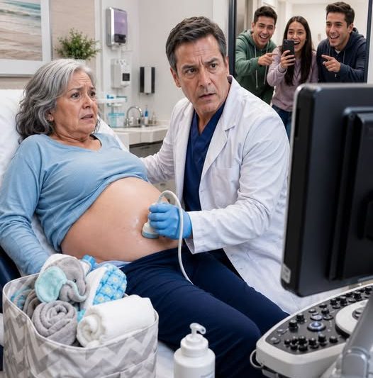 Aos 66 anos, ela chegou ao ginecologista com uma bolsa cheia de fraldas e jurou que estava prestes a dar à luz… mas o ultrassom revelou algo que fez o médico estremecer.