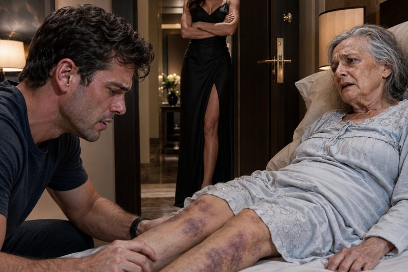 Quando voltei da missão militar, minha esposa sussurrou aos vizinhos: “A mãe dele tem demência… ela se machuca sozinha.” Mas minha mãe estava trancada em um quarto escuro, cheia de hematomas, completamente lúcida e apavorada. Eu sorri, entrei no jogo e gravei em segredo minha esposa se gabando: “Ninguém vai acreditar naquela velha.” Na manhã seguinte, entreguei minhas provas ao psiquiatra em vez do prontuário da minha mãe — e vi minha esposa sair algemada enquanto minha mãe finalmente voltava para casa comigo.
