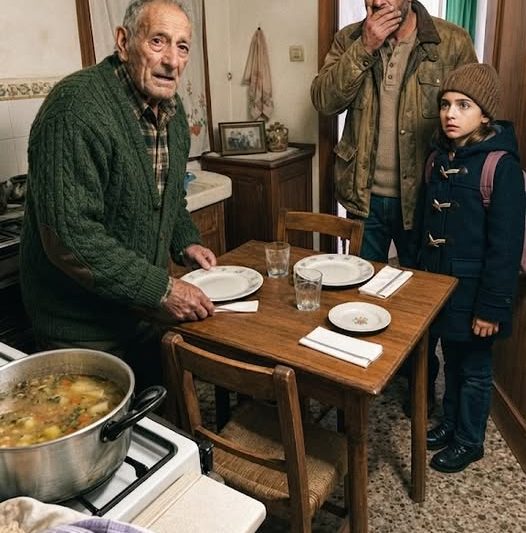 **O avô colocava 3 pratos na mesa todos os domingos… até que sua neta descobriu a verdade que ninguém conhecia.**