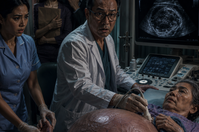 SA LOOB NG TIYAN NG 68-ANYOS NA INANG PINAGTAWANAN NG SARILI NIYANG MGA ANAK, MAY NATAGPUANG HINDI SANGGOL KUNDI ISANG LIHIM NA MAAARING MAGPABAGSAK SA PAMILYA—AT NANG ITUON NG DOKTOR ANG ULTRASOUND SA KANANG TAGILIRAN, BIGLANG NAWALA ANG NGITI NG LAHAT SA SILID AT NAGSIMULA ANG SIGAW