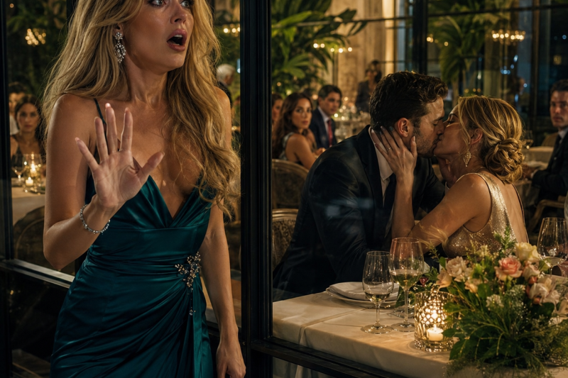 Meu marido me mandou “Feliz aniversário de casamento, amor” às 9h47, mas levantei os olhos e o vi beijando outra mulher dentro do meu próprio restaurante; não gritei, apenas guardei o celular, abri o escritório dele e encontrei uma pasta de divórcio que escondia algo muito pior.