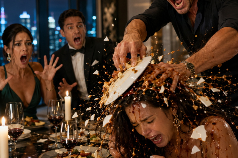 No meio de uma cena familiar, meu marido explodiu porque me recusei a colocar meu apartamento no nome da mãe dele e a dar 24 mil pesos por mês. Ele quebrou um prato na minha cabeça na frente de todos… mas quando me levantei e disse: “Você não faz ideia do que eu sou capaz de fazer…”